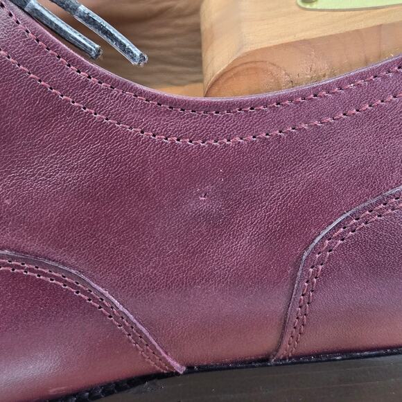 3DM Mens 11 Burgundy Maroon Leather Business Office Wingtip Oxford Dress Shoe main image 9